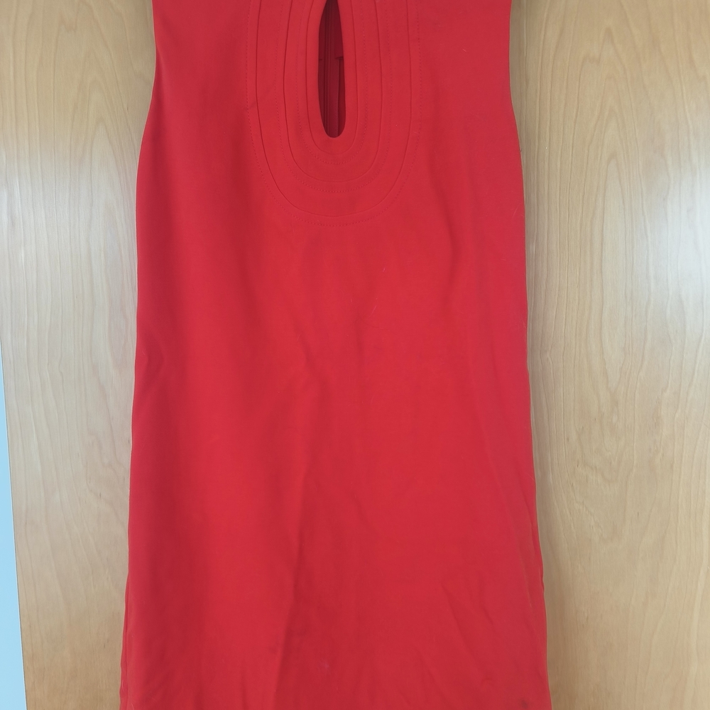 Diane Von Furstenberg Red Cut Out Sleeveless Tank Top